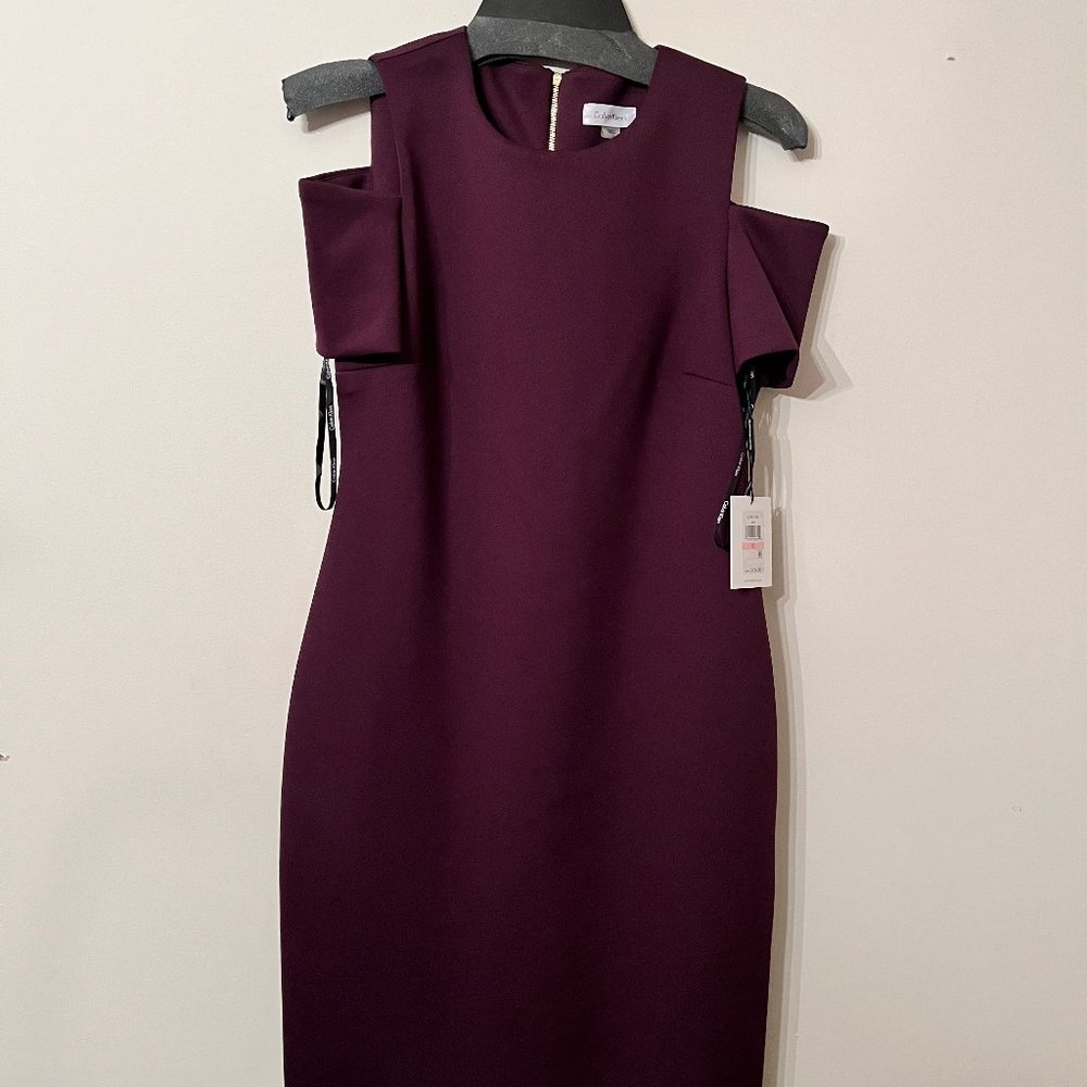 Calvin Klein Purple Cold-Shoulder Sheath Dress Brand New WITH TAGS!!! Size 10